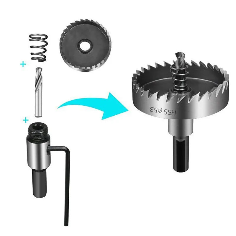 12 Stück! 15–50 mm HSS-Bohrer-Set, Lochsäge, Lochsäge, Bohrset, Handwerkzeug für Holz, Edelstahl, Metalllegierung, Schneiden