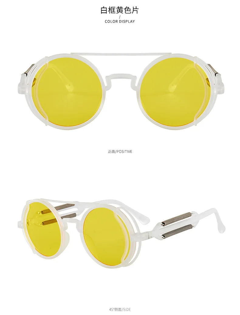Klassische Gothic Steampunk Sonnenbrille Luxus Marke Designer Hochwertige Männer und Frauen Retro Runde PC Rahmen Sonnenbrille