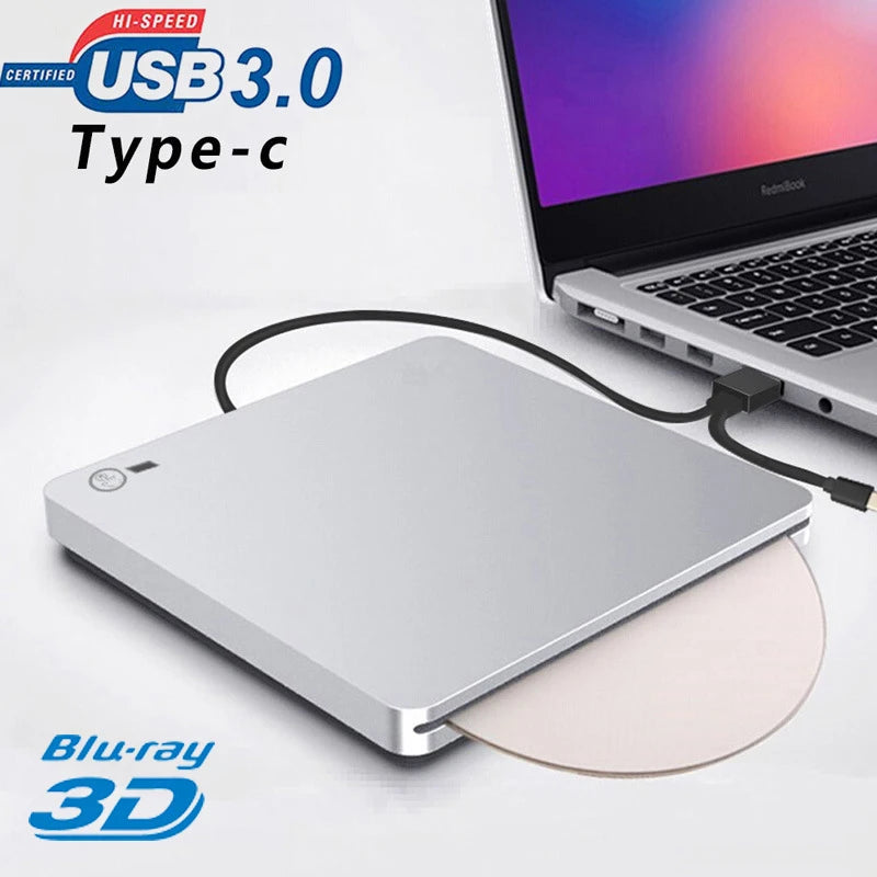 USB3.0&Typ C Externes optisches Blu-ray-Laufwerk Bluray-Brenner Touch Pop-up-Sauger Typ DVD-RW CD BD-RE Schreib-Kombi-Recorder