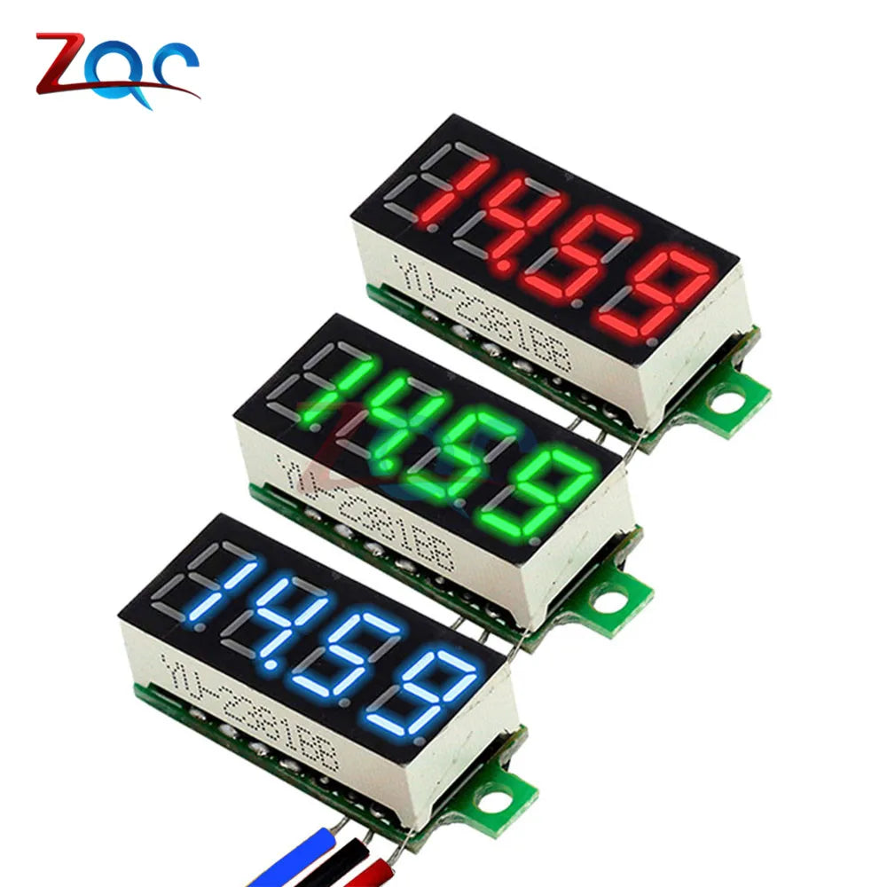 4 Bit 0,36 Zoll Mini Digital Voltmeter 0-100 V DC Volt Spannungsmesser LED Panel Elektrischer Spannungsprüfer Messgerät 3 Drähte 12 V 24 V 48 V