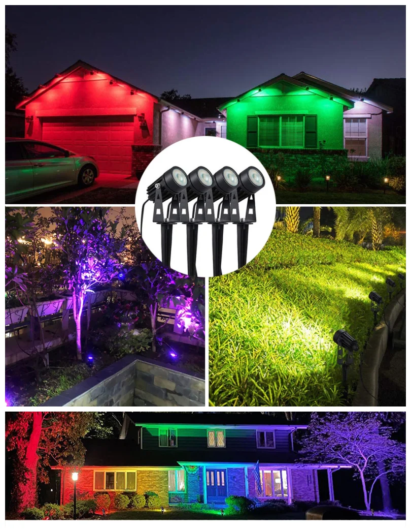 2/4/6/8PCS RGB Smart App LED Garten Lichter Mini Spike Boden Spot Dekorative Garten Beleuchtung