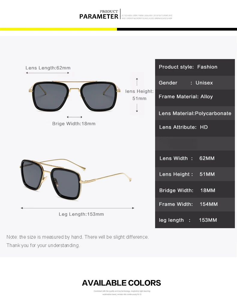 Sph-0,5-0,75-1,0 bis-6 Mode Metall Stil für Frauen Sonnenbrillen Männer quadratische Marke Design Sonnenbrille