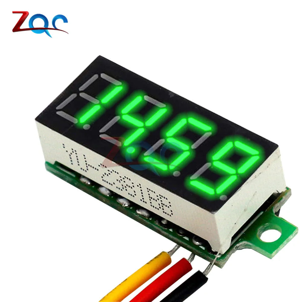 4 Bit 0,36 Zoll Mini Digital Voltmeter 0-100 V DC Volt Spannungsmesser LED Panel Elektrischer Spannungsprüfer Messgerät 3 Drähte 12 V 24 V 48 V