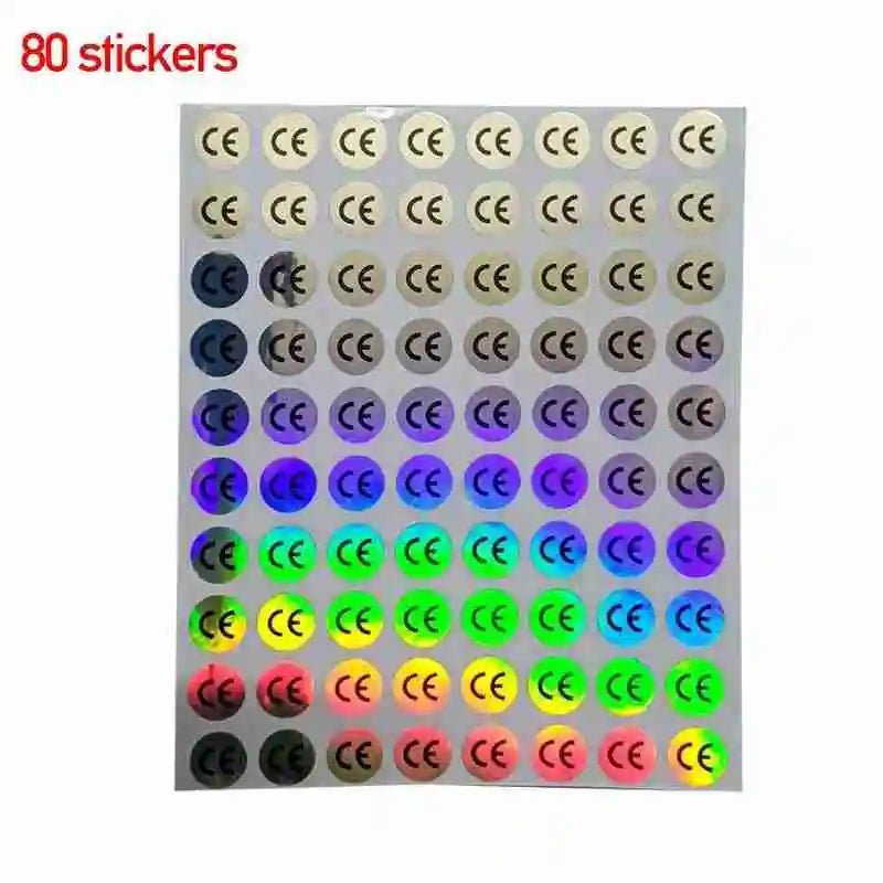 80 aufkleber Hologramm Aufkleber CE Zertifiziert Label Aufkleber Durchmesser 10*10mm Kühlen Gradienten Farben Wasserdicht Für Elektronische