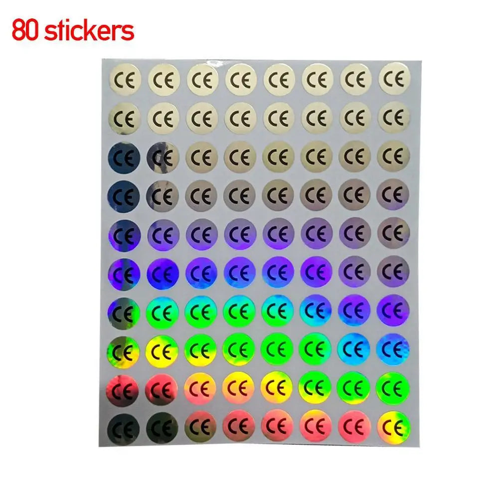 80 aufkleber Hologramm Aufkleber CE Zertifiziert Label Aufkleber Durchmesser 10*10mm Kühlen Gradienten Farben Wasserdicht Für Elektronische