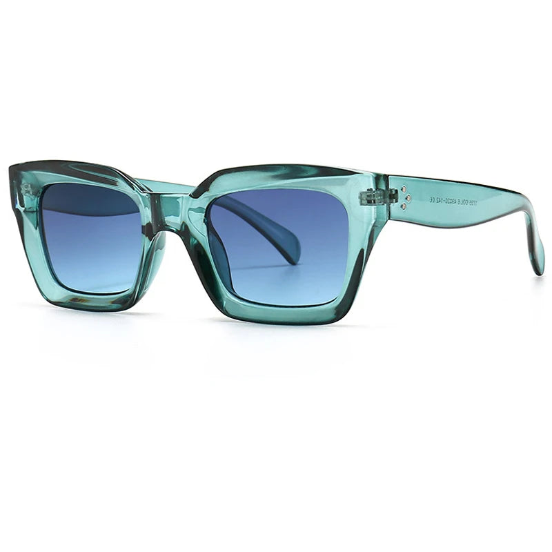 Coole Bunte Quadratische Sonnenbrille Frauen Männer Neue Marke Design Vintage Sonnenbrille Für Frauen Einzigartige Flache Top Brillen Shades UV400