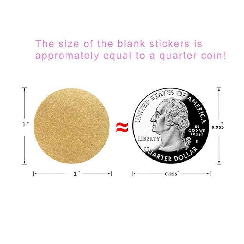 500 teile/rolle 1 zoll Kraft Papier Aufkleber Runde Leere Etiketten Für Handgemachte Geschenk Tag Papier DIY Umschlag Abdichtung Aufkleber schreibwaren