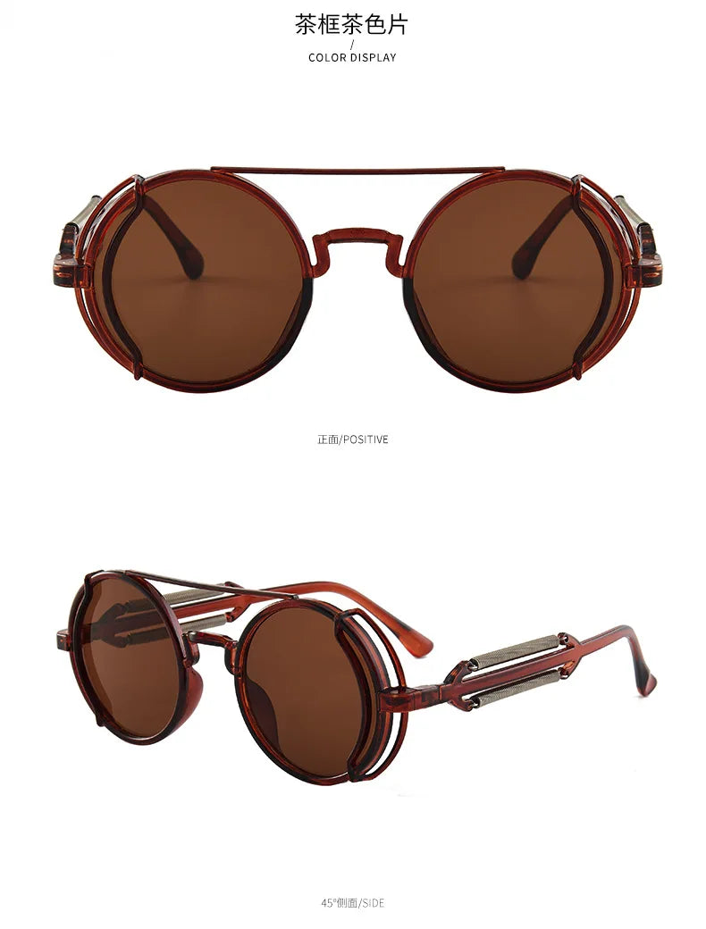 Klassische Gothic Steampunk Sonnenbrille Luxus Marke Designer Hochwertige Männer und Frauen Retro Runde PC Rahmen Sonnenbrille