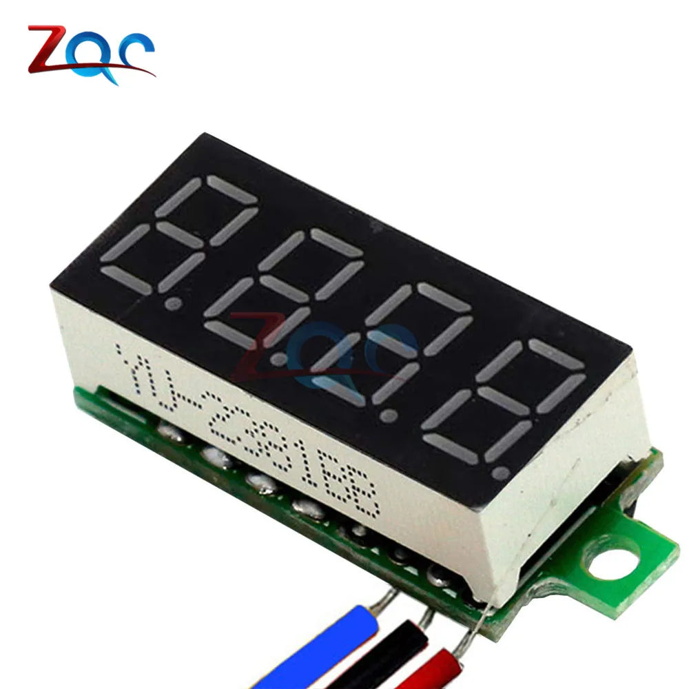 4 Bit 0,36 Zoll Mini Digital Voltmeter 0-100 V DC Volt Spannungsmesser LED Panel Elektrischer Spannungsprüfer Messgerät 3 Drähte 12 V 24 V 48 V