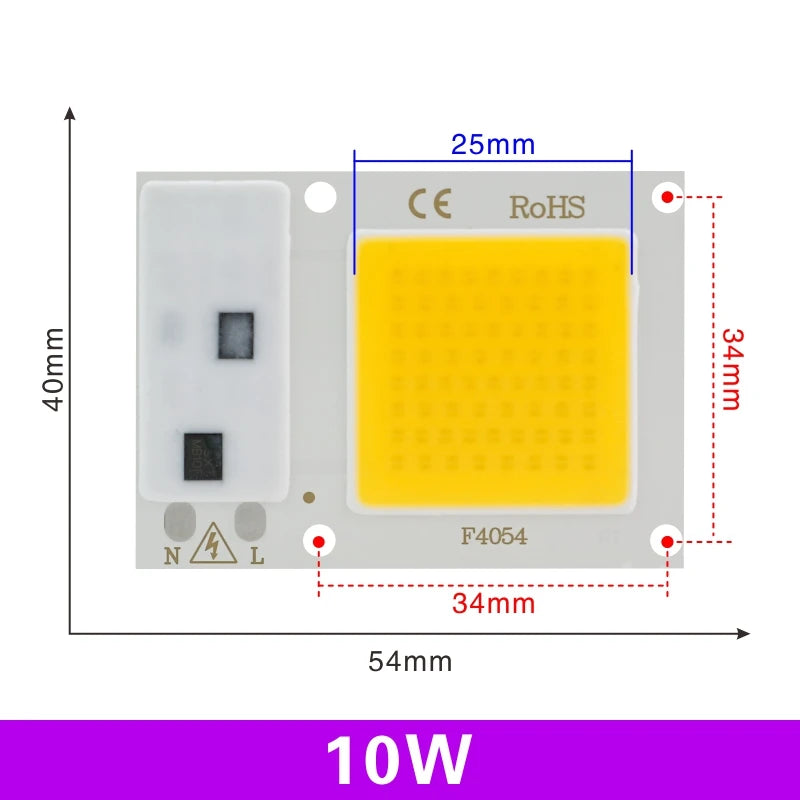 LED-COB-Chip, 110 V, 220 V, 10 W, 20 W, 30 W, 50 W, kein Treiber erforderlich, LED-Lampenperlen für Flutlicht, Strahler, Lampada-Beleuchtung, Kalt-/Warmweiß