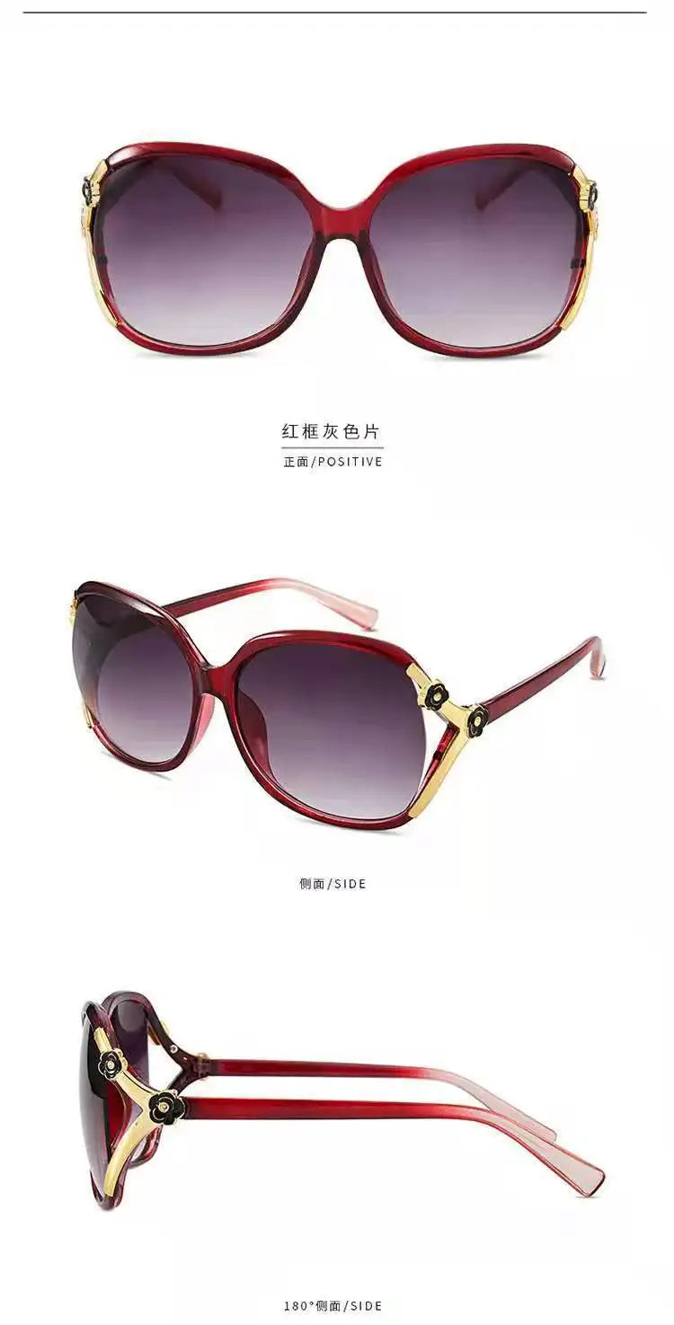 Brille 2021 Sonnenbrille Damenmode großer Rahmen Trend Rose dekorative Brille