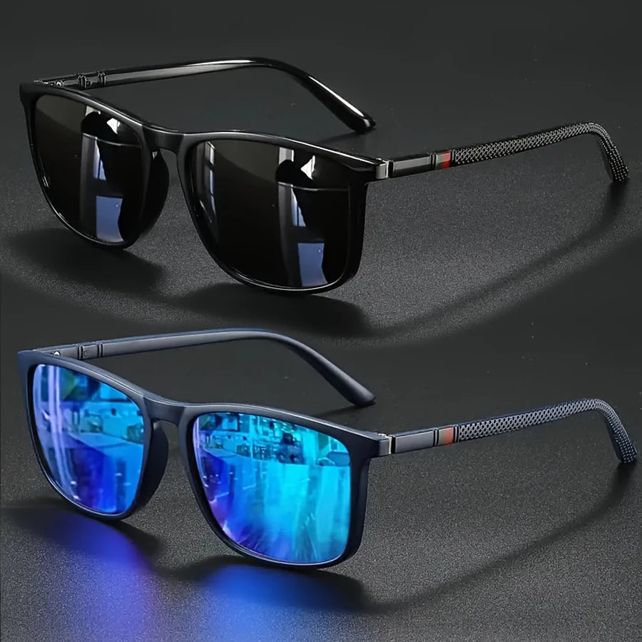 2 stücke Luxus Platz Vintage Polarisierte Radfahren Sonnenbrille Männer Frauen Mode Reise Fahren Angeln Sonnenbrille Männliche Brillen UV400