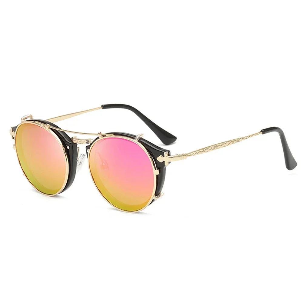 Klassische Gothic Steampunk Sonnenbrille Sonnenbrille Männer Frauen Marke Designer Vintage Runde Brille Mode Fahren Goggle UV400