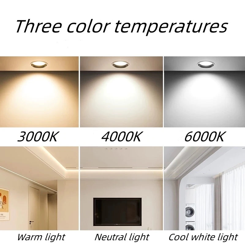 Einbau-Blendschutz-LED-SMD-Downlight, 7 W, 9 W, dimmbar, 85–265 V, Deckenleuchte, Strahler, 12 W, 18 W, für Zuhause, Wohnzimmer, Schlafzimmer