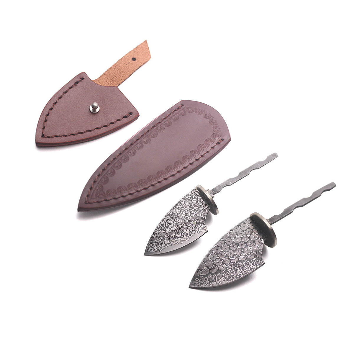 Rosette Damaskus Stahl Sharp Feste Klinge Messer Rohlinge Haushalt DIY Outdoor Camping Überleben Werkzeug Teile Zubehör