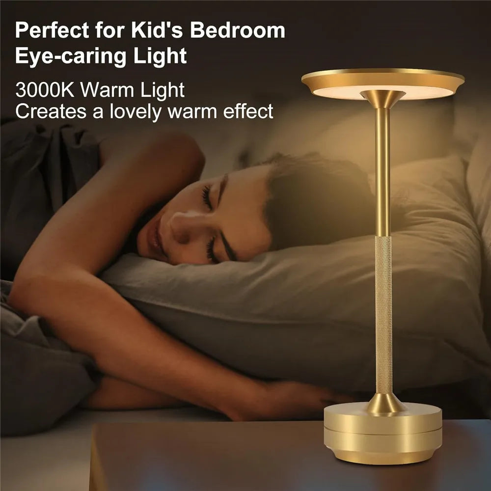 LED Aluminium Legierung Wasserdichte Wiederaufladbare Schreibtisch Lampe Touch Dimmen Metall Tisch Lampen Für Bar Wohnzimmer Lesen Camping Lichter