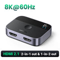 UGREEN HDMI 2.1 Switch 8K 60Hz 4K120Hz 2-in-1-Ausgang für TV Xiaomi Xbox Series X PS5 HDMI-kompatibler Monitor HDMI-Switcher