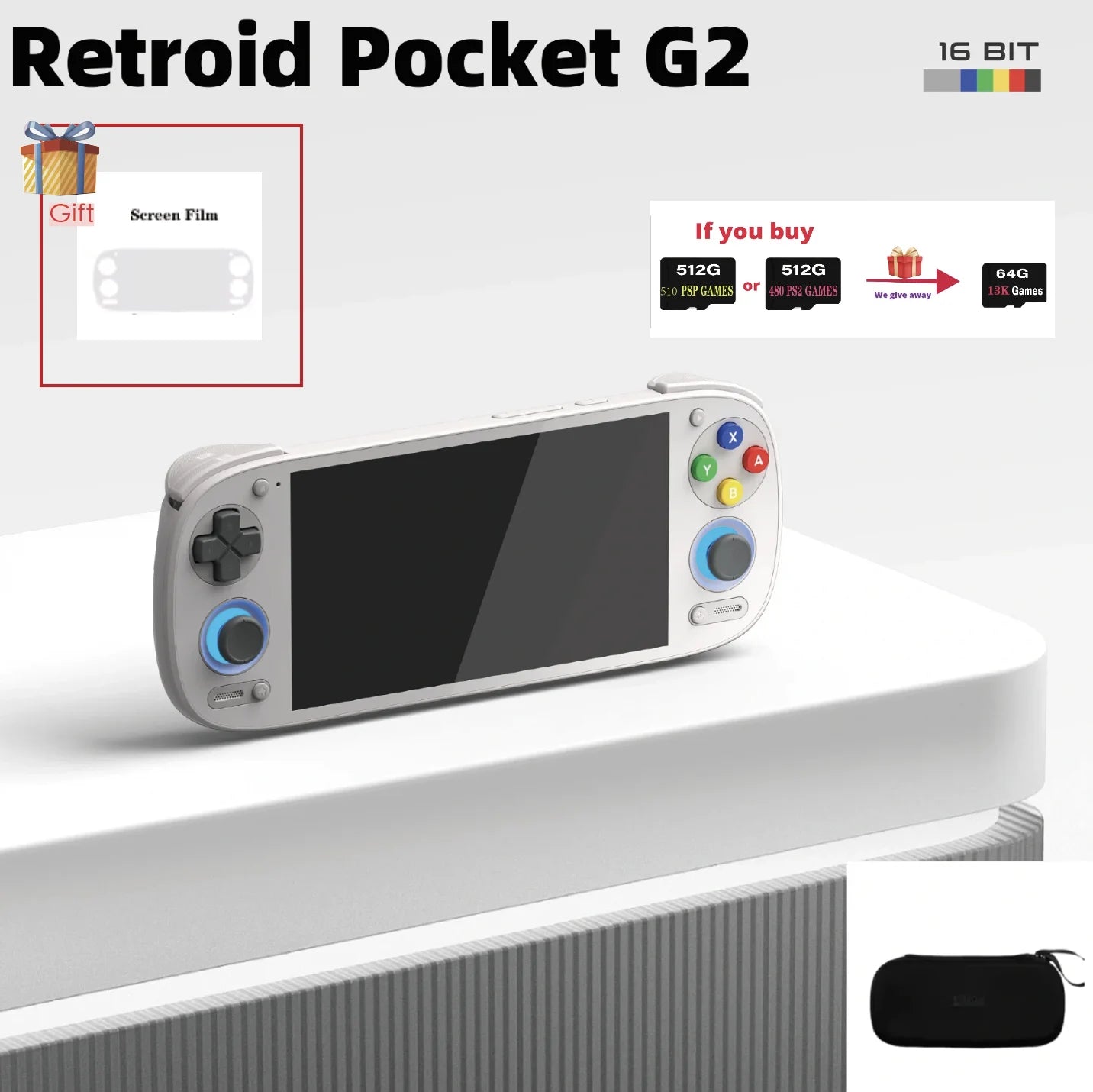 Retroid Pocket G2 Handheld-Spielekonsole RP G2 Android 15 5,5 Zoll 1080P AMOLED-Bildschirm 5000 mAh Hall-Effekt-Joystick PSP PS2 Geschenk