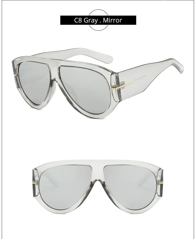2025 Übergroße Piloten-Sonnenbrille für Damen und Herren UV-Schutz Stilvolle Eyewear Dickrahmige Einzigartige Luxus-Designer-Sonnenbrille