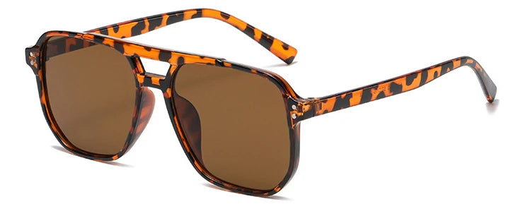 Vintage Übergroße Gelbe Linse Quadratische Sonnenbrille Für Frauen Luxus Marke Getönte Sonnenbrille Weibliche Retro Shades Sommer Punkte