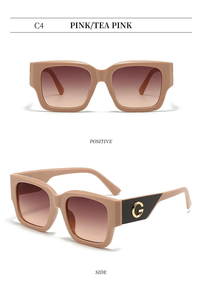 Luxusmarke G Fashion Sonnenbrillen für Damen und Herren, europäische und amerikanische stilvolle quadratische Designer-Brillen, Unisex-Brillen, UV400