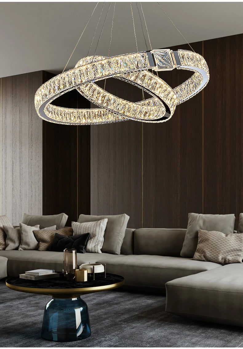 Moderne Luxus LED Kristall Kronleuchter Home Villa Beleuchtung Wohnzimmer Esszimmer Dekoration Decke Pendel leuchten Innen leuchten