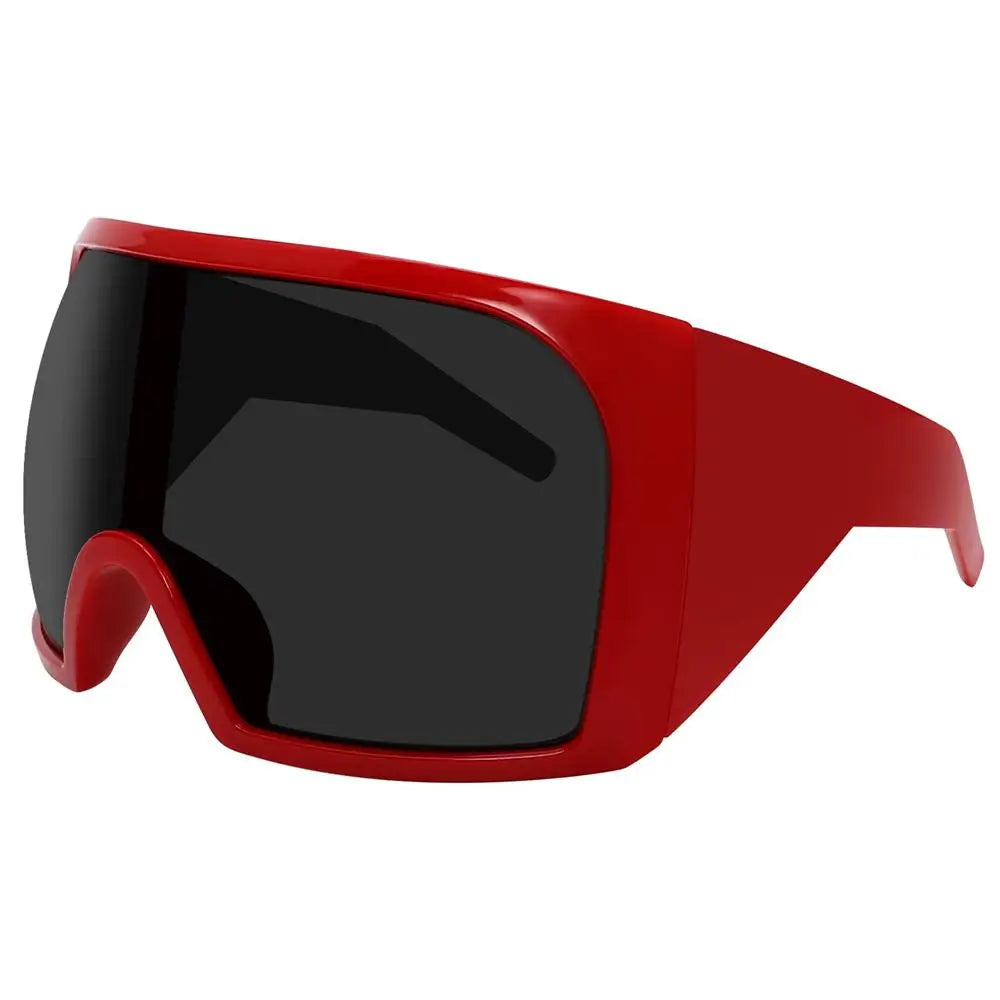 Futuristische Wrap-Around-Sonnenbrille Rave gebogene Linse UV400-Schutz 2000er Brillen übergroße Y2K-Sonnenbrille für Frauen und Männer