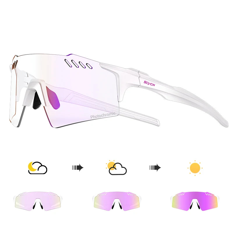 SCVCN Photochrome fahrrad Radfahren brille UV400 Fahrrad reiten Brillen Sport MTB Outdoor Sport Golf Camping Fahren Okulare