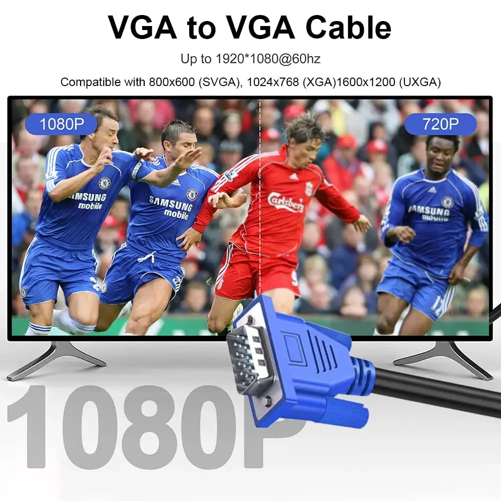 VGA-Kabel 3+5 1,4 m für Monitorcomputer an TV- und Projektor-Datenverbindung