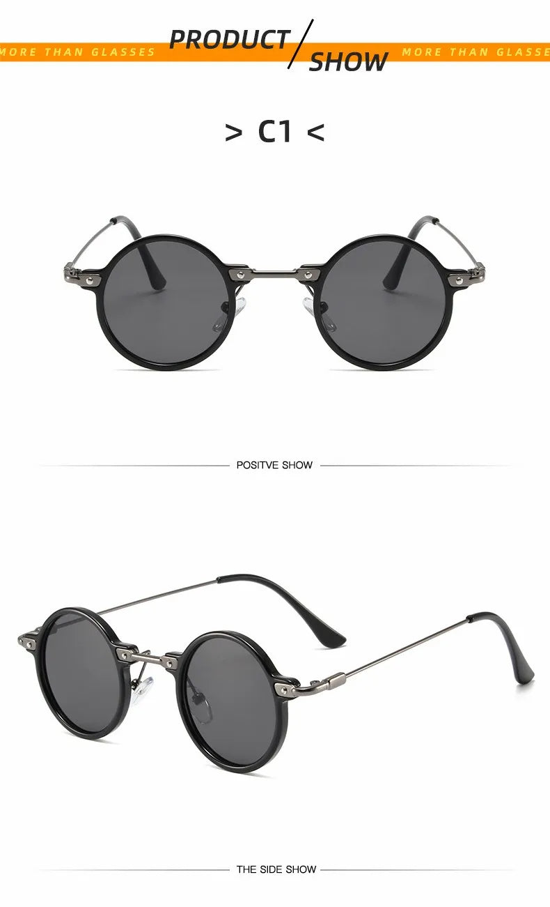 Runde Sonnenbrille für Männer Frauen Retro Steampunk Sonnenbrille männlich weiblich Marke Designer Metallrahmen Brillen Sonnenbrillen oculos de sol