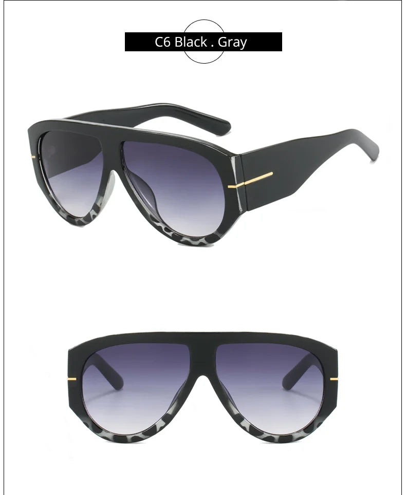 2025 Übergroße Piloten-Sonnenbrille für Damen und Herren UV-Schutz Stilvolle Eyewear Dickrahmige Einzigartige Luxus-Designer-Sonnenbrille