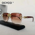 2026 Neue Steampunk Randlose Quadratische Sonnenbrille für Herren Luxusmarke Vintage Schneidgläser Sonnenbrille Trendige Schattierungen Eyewear UV400