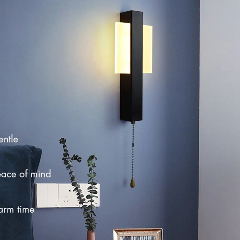Nordic Wand Lampen mit Pull Schalter Abajur Para Quarto Lampe De Chevet Lampe für Schlafzimmer Arandela Wohnkultur Decoracion Ha