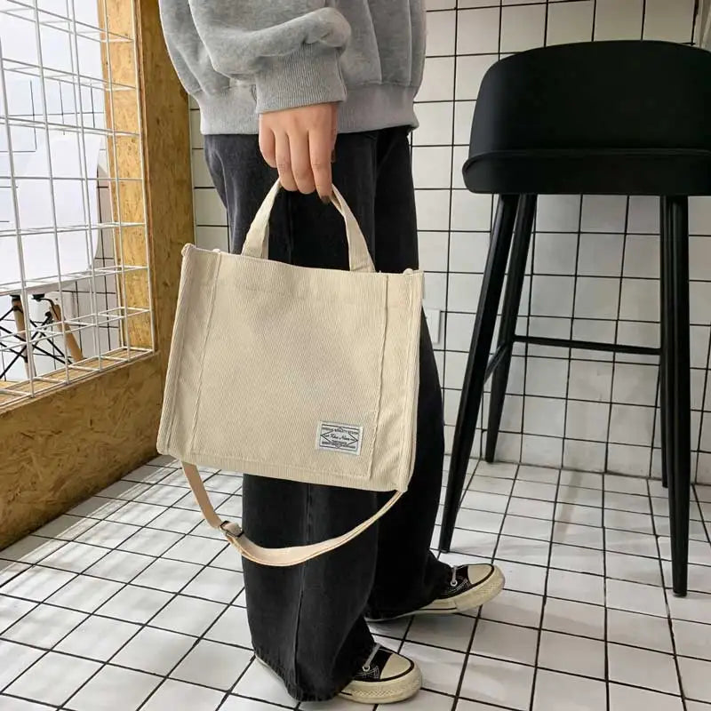 Umhängetasche aus Cord, quadratische Umhängetasche für Damen, lässige Tragetasche, Umhängetasche, Reise-Organizer-Tasche