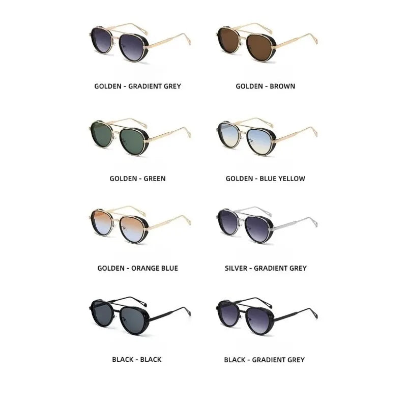 2026 Neue Luxus Steampunk Sonnenbrille, Metallrahmen Ovale Vintage-Brille, Modische Sonnenbrille für Damen, Fahrerbrille für Herren