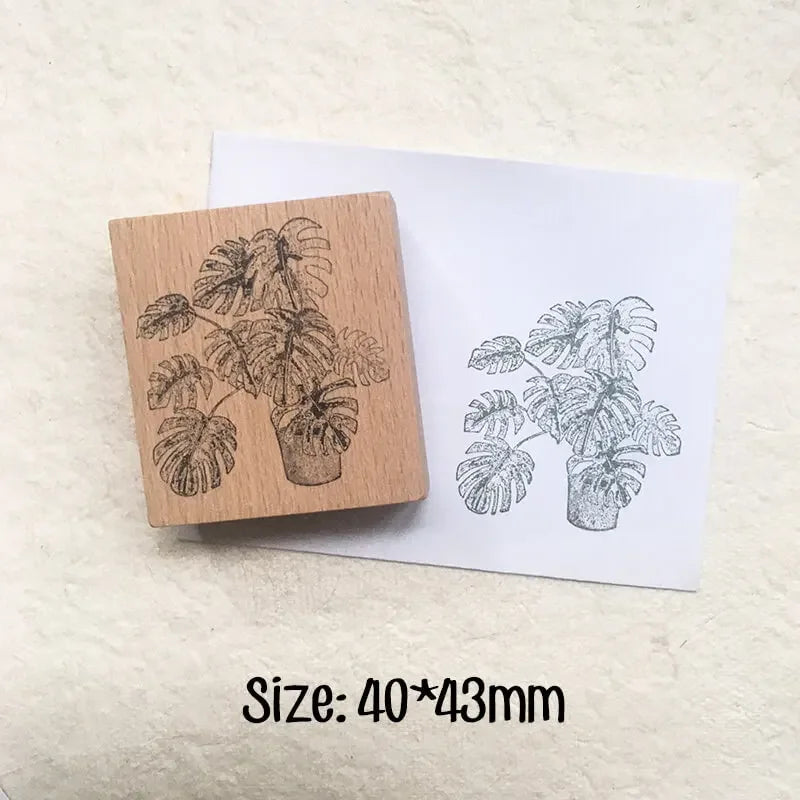 Scrapbooking Stempel Zimmerpflanzenliebhaber Alocasie Anthurium Begonie Tagebuch Dekoration Journaling Holzstempel