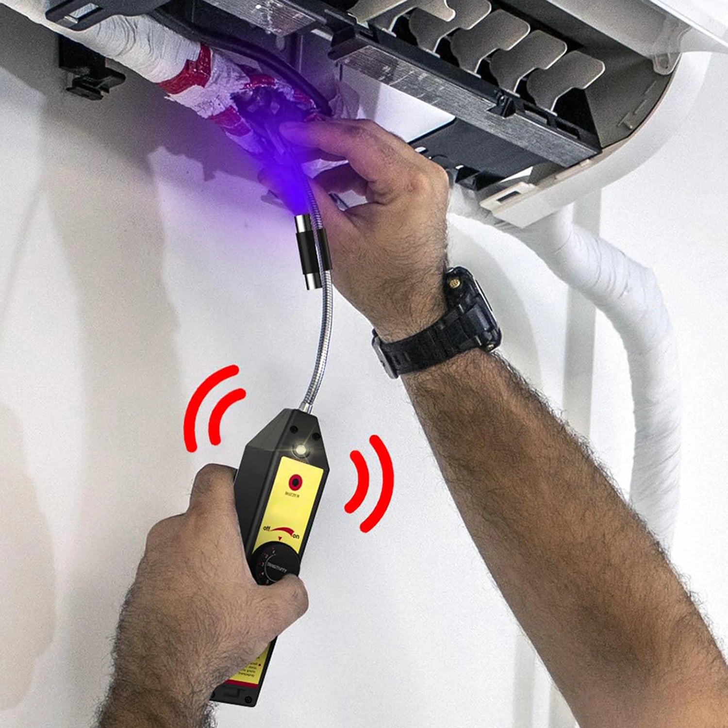 Lecksucher Freon Halogen Gasdetektor Klimaanlage Kältemittel R22 R410A R134A R1234YF CFCs HCFCs HFCs Leckerkennungswerkzeug