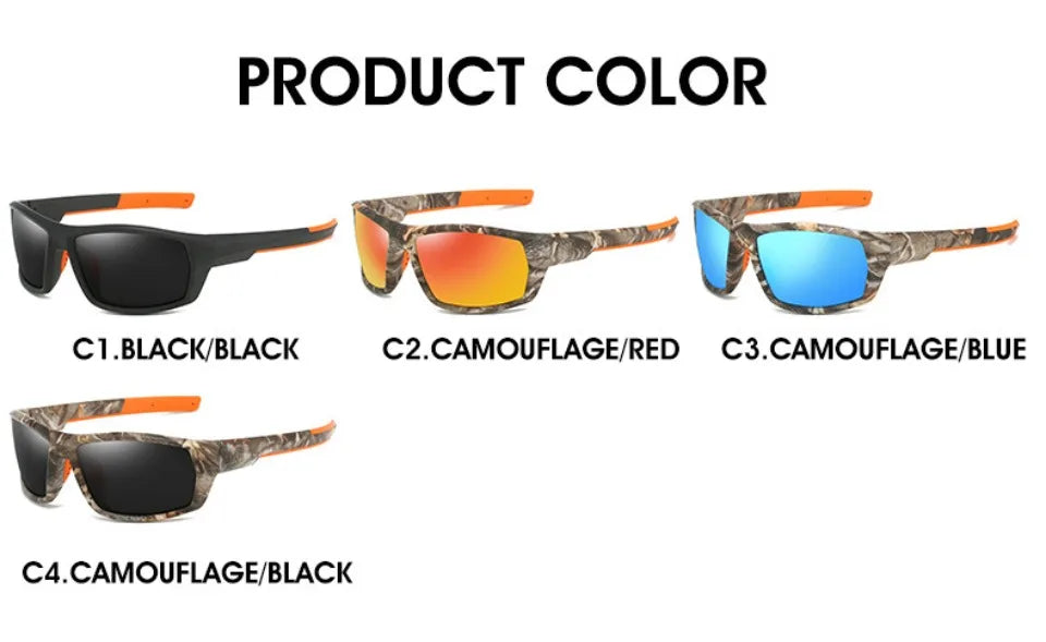 Neue Sonnenbrille für Männer Sport Polarisierte Quadratischen Rahmen Camouflage Sonnenbrille Fahren Angeln Radfahren Skifahren Sonne Brillen UV400