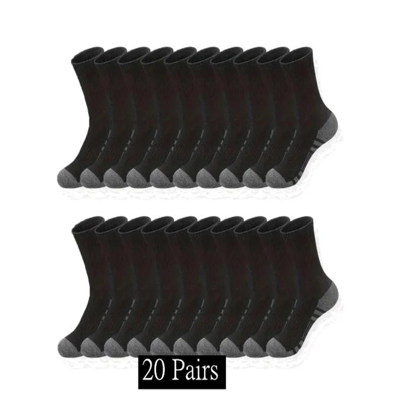 10/20/30 Paar klassische Crew-Socken für Herren, Unisex, Sportsocken für Herren, Laufen, Basketball, rutschfest, für den Außenbereich, atmungsaktiv, Herrensocken
