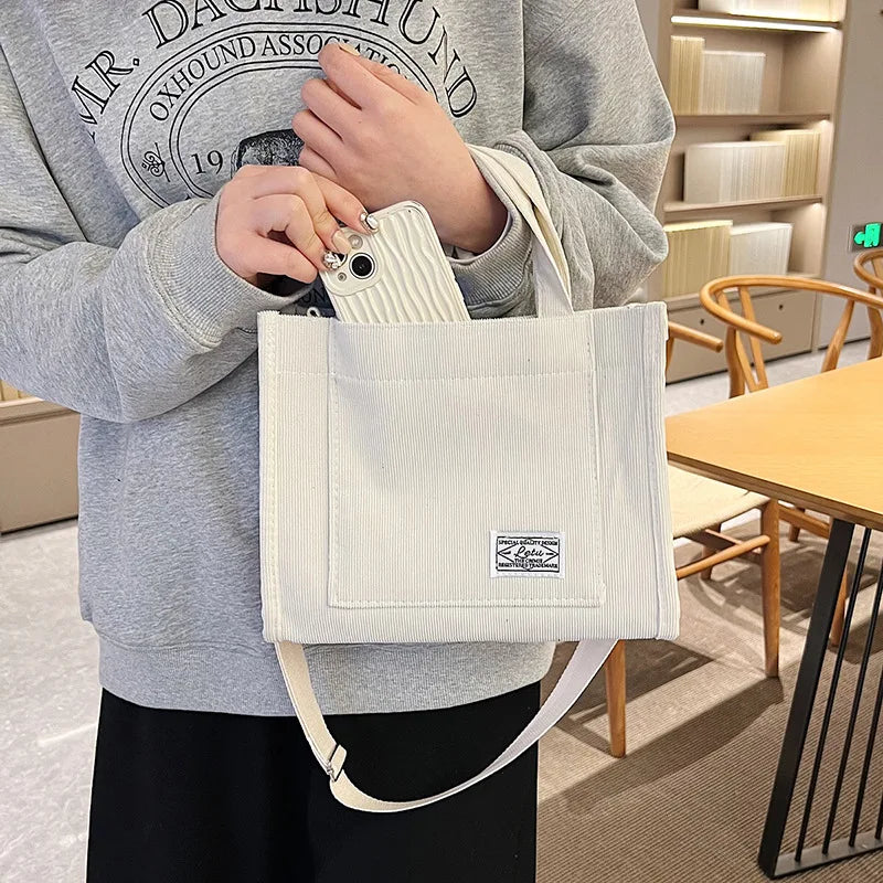 Umhängetasche aus Cord, quadratische Umhängetasche für Damen, lässige Tragetasche, Umhängetasche, Reise-Organizer-Tasche