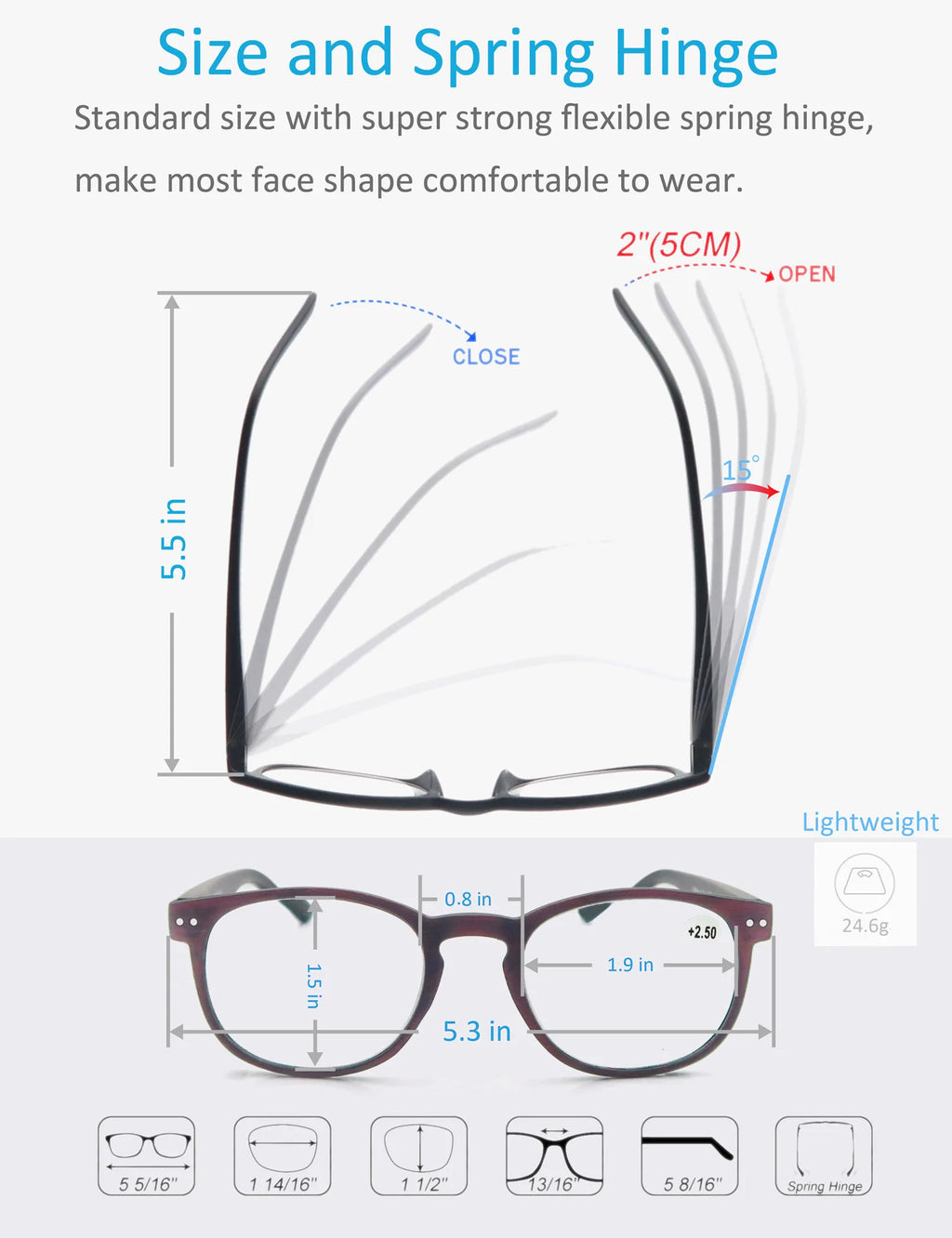 Lesesonnenbrille für Damen und Herren, quadratisch, klassischer Rahmen für den Außenbereich, Sonnenbrille, Lesebrille mit Dioptrien-Federscharnier