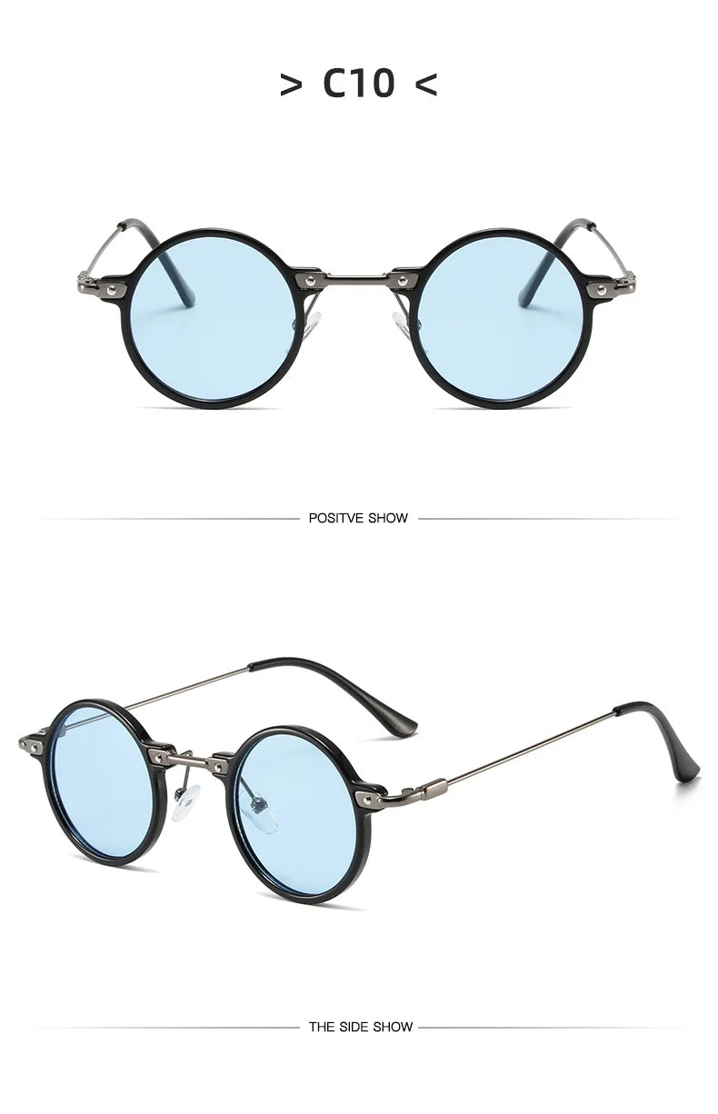 Runde Sonnenbrille für Männer Frauen Retro Steampunk Sonnenbrille männlich weiblich Marke Designer Metallrahmen Brillen Sonnenbrillen oculos de sol