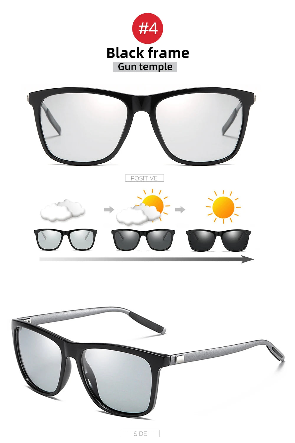 Klassische Angeln Sonnenbrille Männer Polarisierte Metall Quadratischen Rahmen UV400 Photochrome Brille Frauen Fahren Verfärbung Brillen