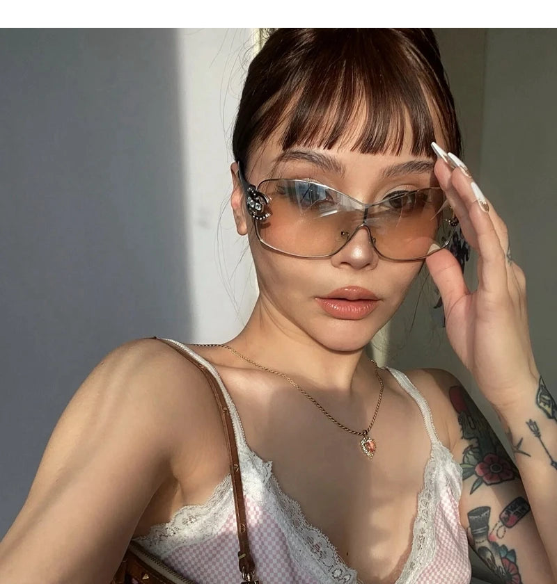 Neue Verbundene Luxus Frauen Sonnenbrille Übergroßen Frau Sonnenbrille Schwarz Brillen Trendy Männer Glas Lentes De Sol Mujer 2025