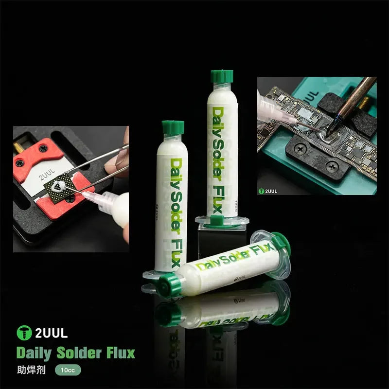 2UUL SC14 Daily Solder Flux 10cc schnell aushärtender, hochtemperaturbeständiger Flussmittel für die Montage von Telefon, Laptops und Elektronik, PCB-Reparaturen
