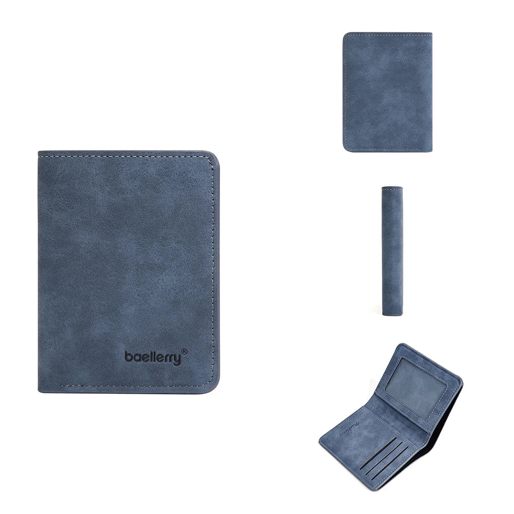 Baellerry-Geldbörse für Herren, PU-Leder, Vordertasche, minimalistische Geldklammer, Reiseutensilien