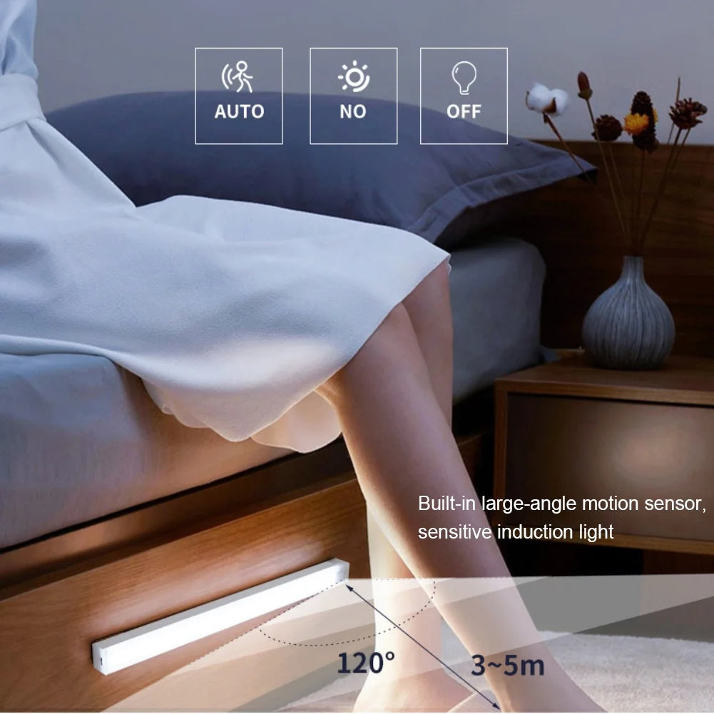 LED Motion Sensor Licht Drahtlose LED Nachtlicht Typ C Wiederaufladbare Licht Schrank Garderobe Lampe Treppe Hintergrundbeleuchtung Für Küche