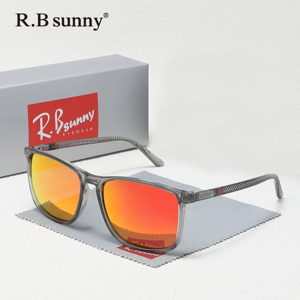 Klassische rechteckige Sonnenbrille für Männer und Frauen, zum Fahren, Angeln, UV400-Schutz, polarisierte Modebrille