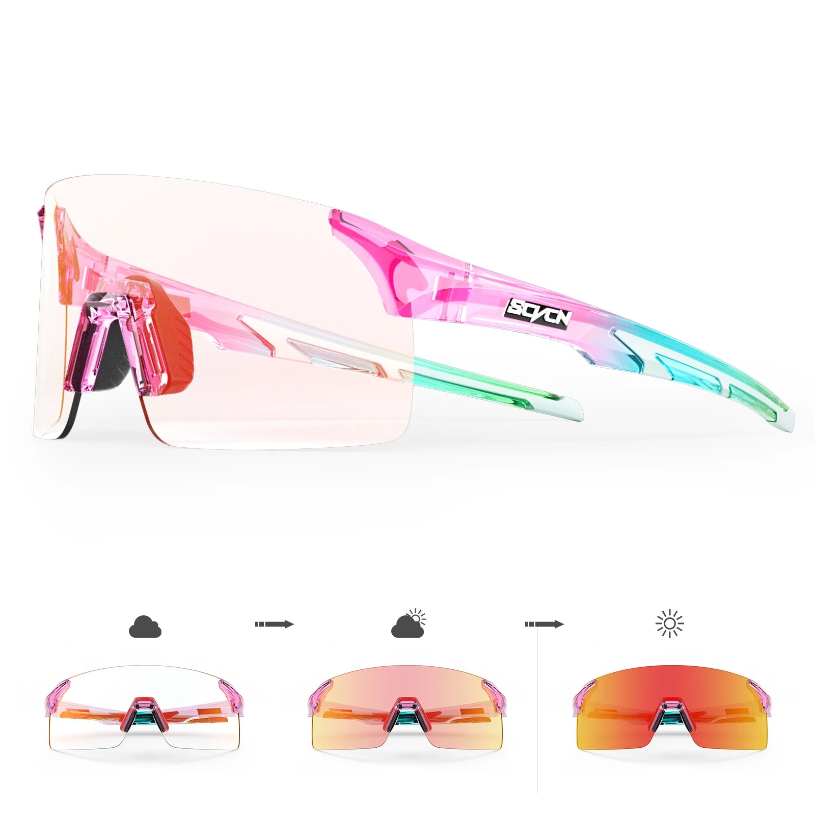 SCVCN Photochrome Sonnenbrille Outdoor Sport Fahrrad Radfahren Gläser Mann MTB Klettern Gläser Brillen Frauen Fahren Fahrrad Brille