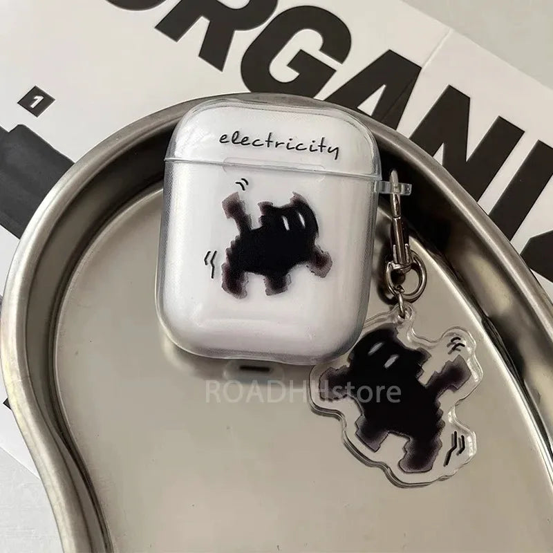 Drahtlose süße Katze schwarze Ladebox für AirPods 4 Pro 3 2 1 Pro3 Hülle transparente Silikon-Kopfhörerhüllen für Airpods Pro 2